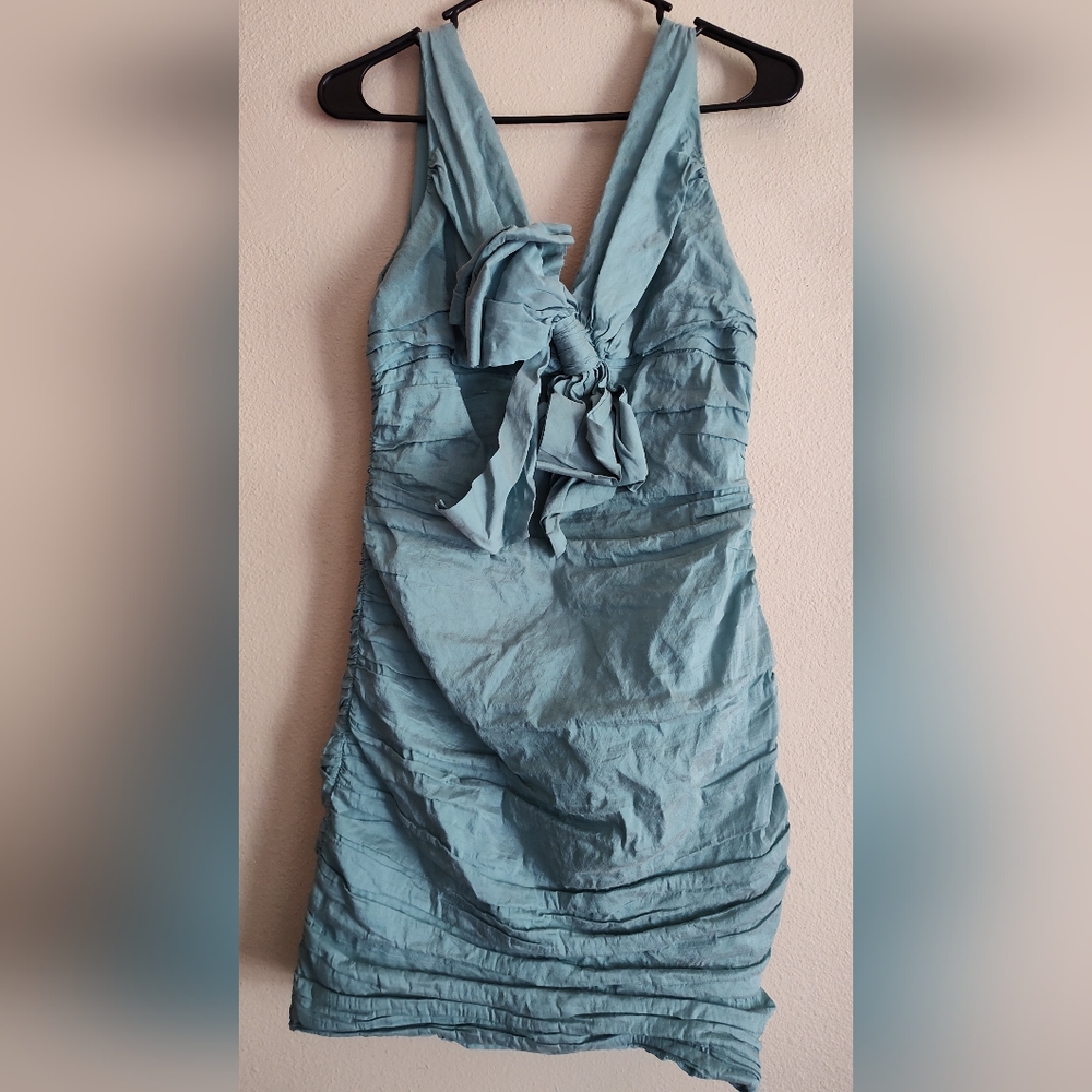 Teal Stretchy Short Party Dress Size 10